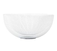 IBWell Metal Wire Woven Fruit Storage Bowl Basket for Kitchen, Large Black Mesh Fruit Stand, for Apple, Pineapple, Banana, Orange, Lemon, Pear, Strawberry, Watermelon (White, Large)