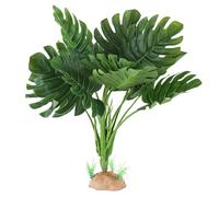 IBWell Reptile Plants - Tortoise Habitat Accessories, Artificial Spider Plant for Gecko, Ball Python, Terrarium Decor - Monstera