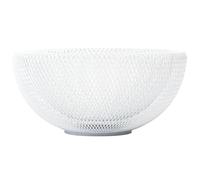 IBWell White Metal Mesh Double-layer Fruit Basket, Large Round Storage Baskets for Bread, Metal Wire Bread Fruit Bowl Vegetable Stand Holder for Snacks, Modern Fruit Bowl Decorate Kitchen Counter