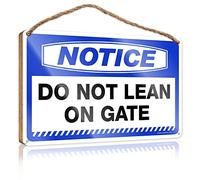 IBWNBBUSN Decor Signs Notice Do Not Lean On Gate Wooden Sign | Funny Doorsign Family Wall Decor Wooden Decorative Plaque Door Hanging Decoration(20X30CM)