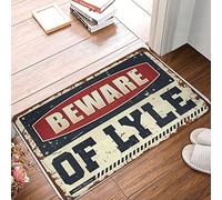 IBWNBBUSN Rustic Bathroom Rugs Beware Of Lyle Doormat | Fall Door Decorations Small Door Mat Summer Door Mat Outdoor Desk Decor For Men(50X80CM)