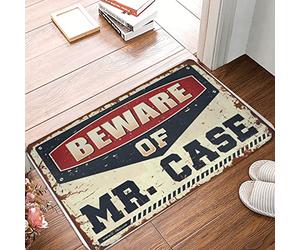 IBWNBBUSN Rustic Bathroom Rugs Beware Of Mr. Case Doormat | Fall Door Decorations Small Door Mat Summer Door Mat Outdoor Desk Decor For Men(50X80CM)