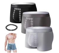 IBXCZEWDW Men's Massage Magnetic Therapy Underwear, Soft Breathable Men Briefs Boxer Anti Chafing Underwear Underpants (3pc-01,L (110LBS))