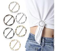 IBXWMNG 6 x Women's Metal T Shirt Tie Clips for T-Shirt Clips, Wrap Holder, Buckle Scarf Ring Buckle Garment Corner Button for Girls