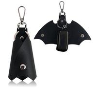 IBXWMNG Batman Premium Quality Genuine Leather Key Bag with Bat Design for Car and Motorcycle Keys Pack of 2