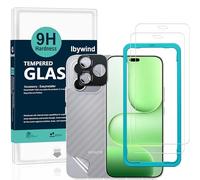 Ibywind for Honor 600 Lite Screen Protector,2-Pack,9H Hardness Tempered Glass with Camera Lens Protector,Easy Installation Tool,Bubble-Free,Fingerprint Unlock,Anti-Shatter,Anti-Scratch