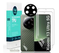 Ibywind Screen Protector For Xiaomi 13 Ultra 5G,with 2Pcs Flexible TPU Film,1Pc Camera Lens Protector,1Pc Backing Carbon Fiber Film [Fingerprint Reader,Easy to install]