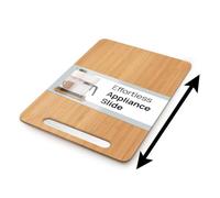 Ibyx Bamboo Kitchen Appliance Sliding Tray, Large Long, Natural | 30.5 x 40.6 cm Wooden Rolling Tray with Quiet Glide Wheels & Anti-Slip Base for Coffee Makers, Air Fryers & Toasters