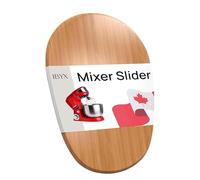 Ibyx Bamboo Sliding Tray Compatible with KitchenAid 4.8 L Stand Mixer - Countertop Appliance Slider with Rubber Wheels - Worktop Rolling Tray (Natural, 28 x 40 x 2 cm)