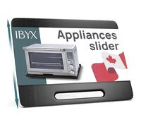 Ibyx Bamboo Sliding Tray for Kitchen Appliances - Countertop Appliance Slider with Rubber Wheels for Coffee Machine, Stand Mixer, Air Fryer - Worktop Rolling Tray (Black, 53.5 x 38 x 1.5 cm)
