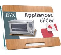 Ibyx Bamboo Sliding Tray for Kitchen Appliances - Countertop Appliance Slider with Rubber Wheels for Coffee Machine, Stand Mixer, Air Fryer - Worktop Rolling Tray (Natural, 53.5 x 38 x 1.5 cm)
