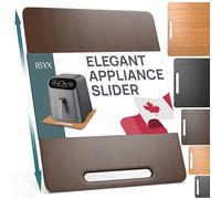 Ibyx Stylish sliding tray for your coffee machine and heavy duty kitchen appliances - Sturdy, slides easily under the cabinet, Brown, 12" W x 16" D