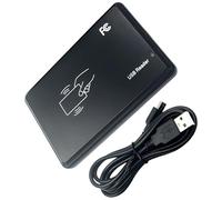 IC Card Reader, 13.56 MHz RFID Reader Writer with USB Plug and Play, M1 Card Reader with LED Indicator, 4.3 x 3.1 x 1.2 in / 110 x 80 x 30 mm, Compatible with Various Card Types