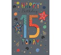 IC&G 15th Birthday Card for Boys - Age 15 Fun Star Design - Embossed Foil Finish - Premium Greeting Card with Envelope