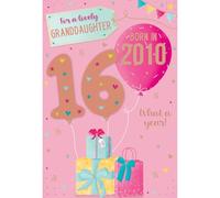 IC&G 16th Birthday Card for Granddaughter, Born in 2010, Nostalgic Memories | Illustrated Inner with Year You Were Born Facts, Gift & Balloon Design, Made in the UK