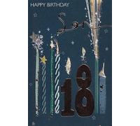 IC&G 18th Birthday Card for Son - Celebration & Candles Design with Embossed Foil Finish & Illustrated Inner - Eco-Friendly & Made in the UK
