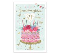 IC&G 21st Birthday Card for Wonderful Granddaughter, Celebration Cake