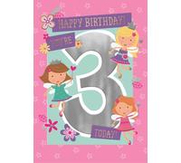 IC&G 3rd Birthday Card for Girls, Cute Fairy Design | Foil Finish, Illustrated Inner, Eco-Friendly, Made in the UK