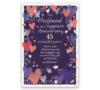 IC&G 45th Anniversary Card for Husband, Romantic Love Hearts Design