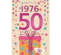 IC&G 50th Birthday Card for Women - Born in 1976 - Age 50 Present & Stars Design - Premium Embossed Foil Finish - 'Year You Were Born' Greeting Card with Envelope