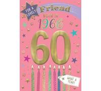 IC&G 60th Birthday Card for Friend - Born in 1966 - Age 60 Candles & Stars Design - Premium Embossed Foil Finish - 'Year You Were Born' Greeting Card with Envelope