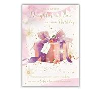 IC&G Birthday Card for a Special Daughter In Law, Floral Gift Design | Embossed Foil Finish, Illustrated Insert, Made in the UK