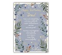 IC&G Dad Birthday Card - Happy Birthday Card with Sentimental Poem and Foliage Border Design with Foil Details - Birthday Card for Men