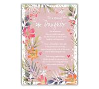 IC&G Special Daughter Birthday Card - Happy Birthday Card with Sentimental Poem and Floral Border Design and a Foil Finish - Birthday Card for Women