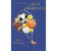 IC&G Birthday Card for Great Grandson - Funny Hedgehog & Sport Design
