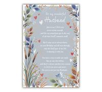 IC&G Wonderful Husband Birthday Card - Happy Birthday Card with Sentimental Poem and Love Heart and Dragonfly Border Design and a Foil Finish - Birthday Card for Men
