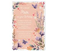 IC&G Birthday Card for Mam - Pretty Floral Design with Sentimental Verse - Embossed Foil Finish - Premium Greeting Card with Envelope