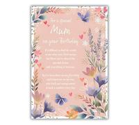 IC&G Birthday Card for Mum - Sentimental Wording & Floral Butterfly Design - Foil Finish - Pretty Birthday Greeting Card for a Special Mum - For Her
