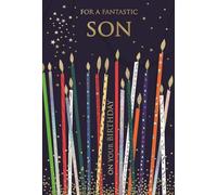 IC&G Birthday Card for Son - Modern Candles & Stars Design - Embossed Foil Finish - Premium Greeting Card with Envelope