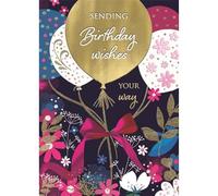IC&G Birthday Card for Women - Floral Balloon Bouquet Design - Embossed Foil Finish - Vibrant Birthday Greeting Card