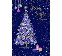 IC&G Christmas Card for a Special Couple - Festive Tree & Presents Design - Embossed Foil Finish - Special Christmas Greeting Card for Family or Friends