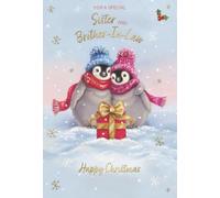 IC&G Christmas Card for a Special Sister and Brother in Law, Cute Penguins