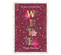 IC&G Christmas Card for a Wonderful Wife, Winter Flowers Design