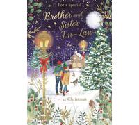 IC&G Christmas Card for Brother and Sister in Law, Romantic Snowy Dog Walk