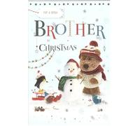 IC&G Christmas Card for Brother, Winter Scene with Teddy Bear, 15 x 23 cm
