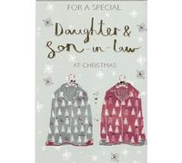 IC&G Christmas Card for Daughter and Son-in-Law, Festive Jumper Design, 15 x 23 cm