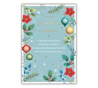 IC&G Christmas Card for Friend - Festive Foliage Sentimental Design - Embossed Foil Finish - Premium Quality Special Christmas Greeting Card with Envelope