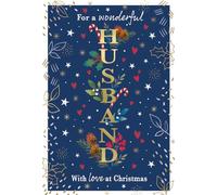 IC&G Christmas Card for Husband - Festive Foliage Design - Embossed Foil Finish - Premium Quality Special Christmas Greeting Card with Envelope