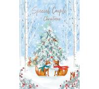 IC&G Christmas Card for Special Couple - Festive Woodland Scene - Embossed Foil Finish - Premium Quality Christmas Greeting Card with Envelope