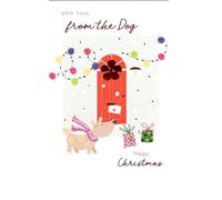 IC&G Christmas Card From The Dog, Festive Holiday Card with Glitter Detail, 19 x 12 cm