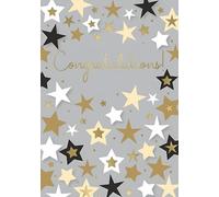 IC&G Congratulations Card - Congratulations Card with Rainbow Modern Stars Design and Embossed Foil Details