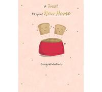 IC&G Funny Congratulations on Your New Home Card - Cute Toast Pun - Embossed Foil Finish - Amusing Housewarming Premium Greeting Card with Envelope - Eco-Friendly & Recyclable
