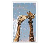 IC&G Funny Wedding Card for Both of You - Giraffe Bride & Groom Design with Embossed Foil Finish & Illustrated Inner, Eco-Friendly & Made in the UK