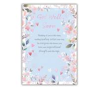 IC&G Get Well Card - Get Well Soon for Women Card with Sentimental Verse and Floral Cherry Blossom Border Design with an Embossed Foil Finish