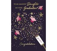 IC&G Graduation Card for Daughter - Congratulations on your Graduation - Modern Design - Embossed Foil Finish - Premium Greeting Card with Envelope