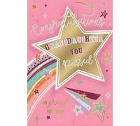 IC&G Granddaughter Exam Congratulations Card - Shooting Stars Design - Embossed Foil Details - Passed Your Exams Card for Women/Girls